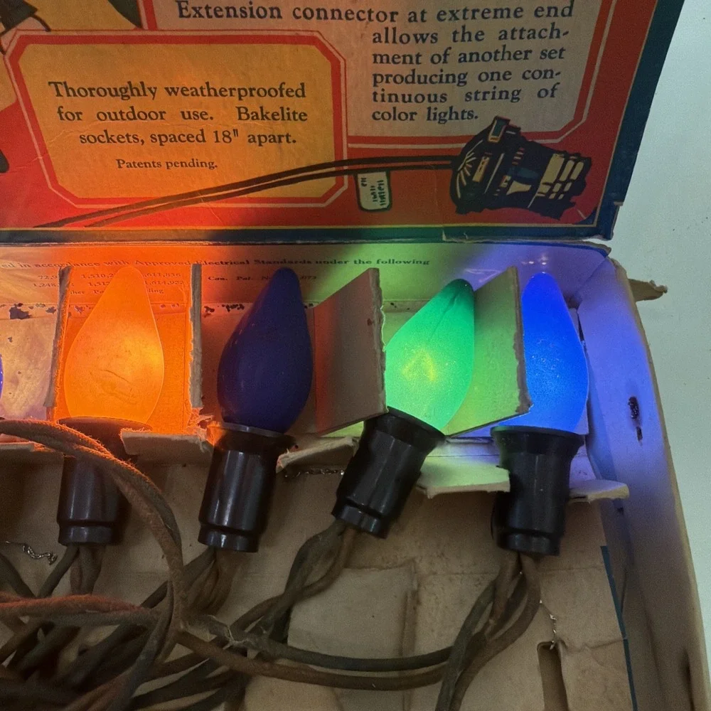 VINTAGE 20's-30's NOMA DECORATIVE LIGHTING OUTFIT MAZDA LAMPS ORIGINAL BOX